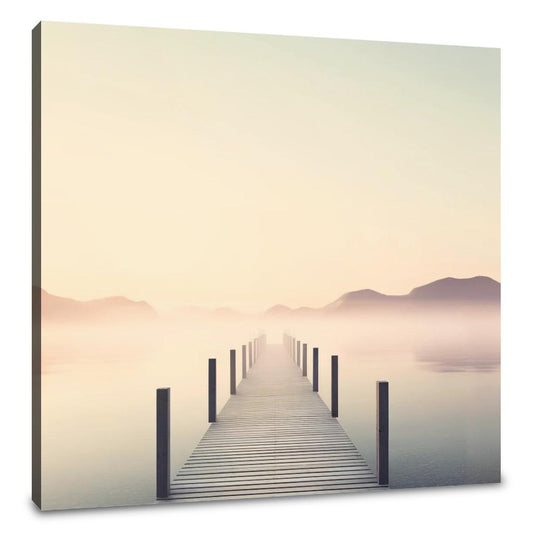 Misty Pier Solitude Canvas - Main Image