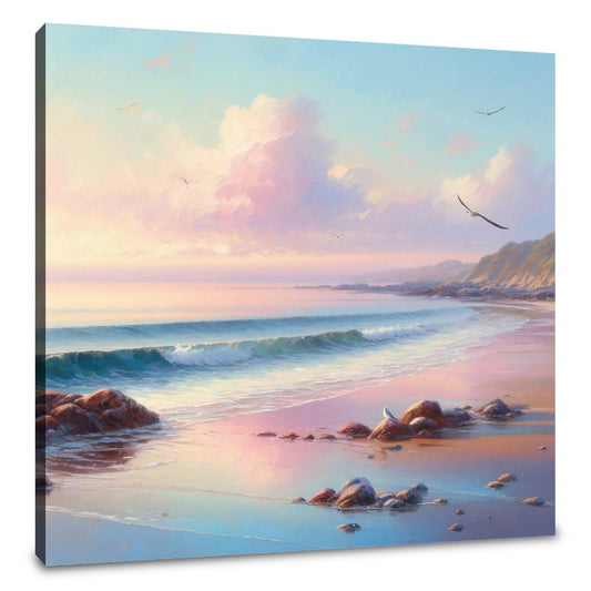 Rocky Coastline at Dawn Canvas - Main Image