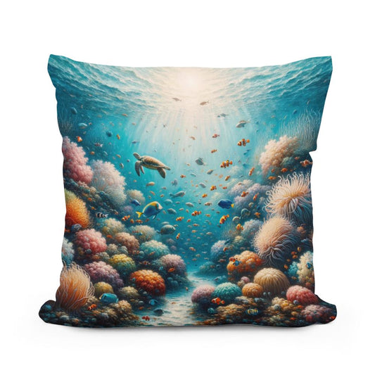 Ocean Depths Art Cotton Pillow - Main Image