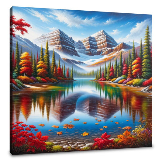 Autumn Serenity Lake Canvas - Main Image