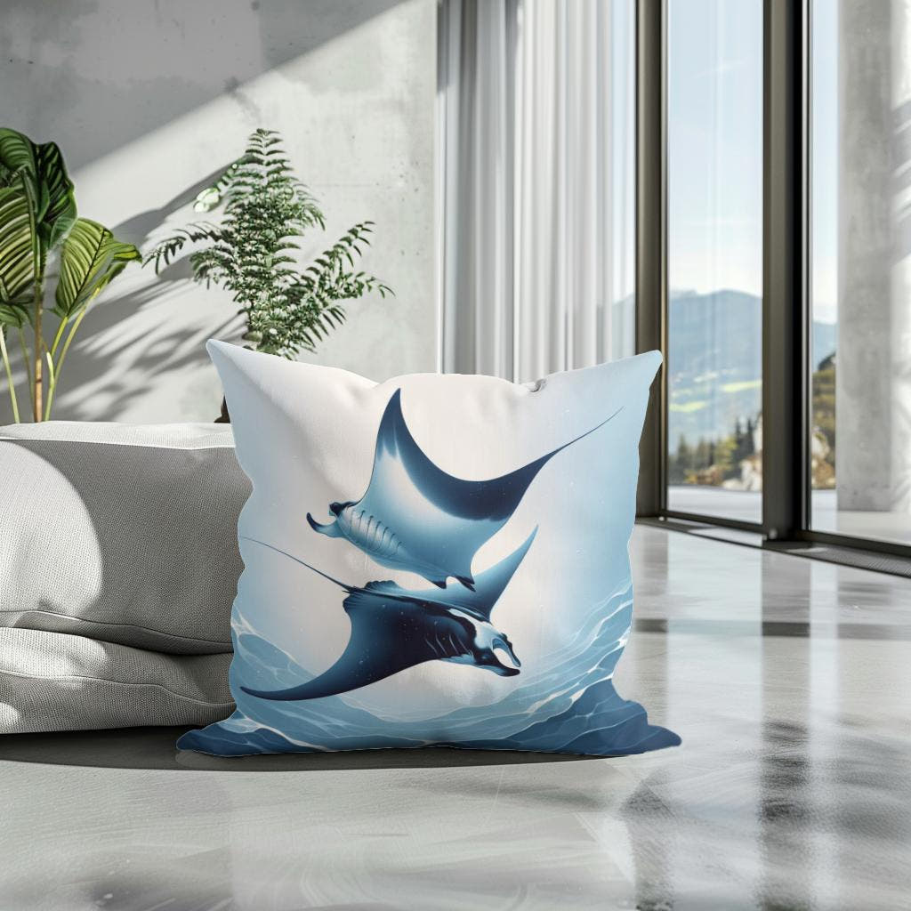 Blue Manta Ballet Cotton Cushion - Secondary Image 3