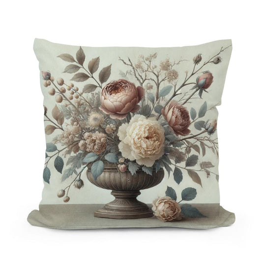 Victorian Ikebana Cotton Pillow - Main Image