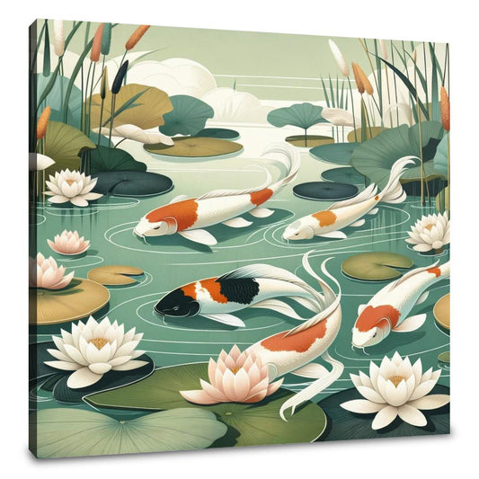 Tranquil Koi Pond Canvas - Main Image