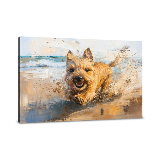 Terrier's Beach Adventure Canvas - Main Image
