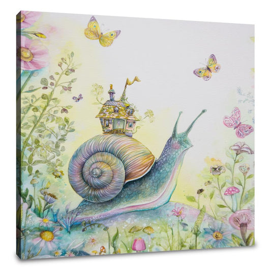 Snail's Cosy Cottage Canvas - Main Image