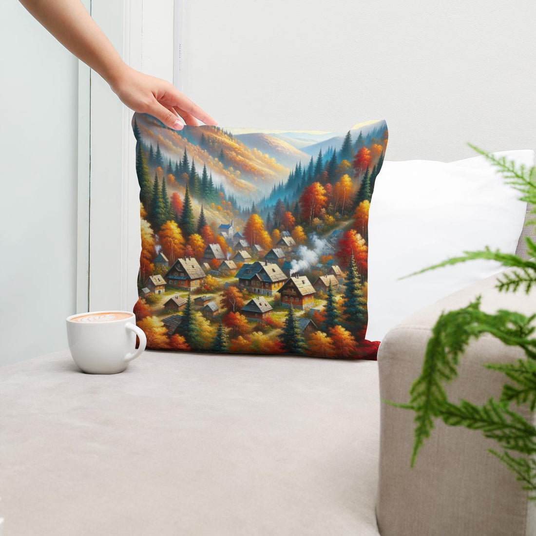 Autumnal Haven Cotton Cushion - Secondary Image 5