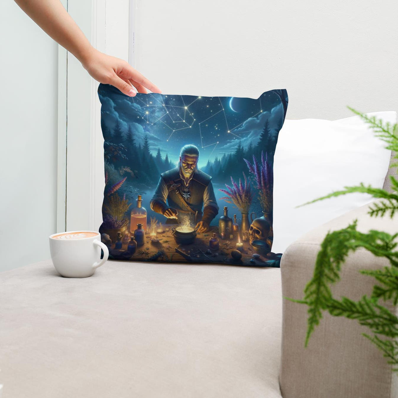 Alchemy Under Stars Cotton Cushion - Secondary Image 5