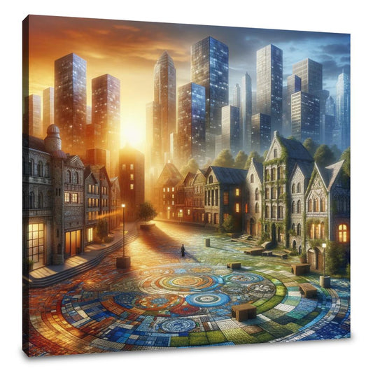Time Mosaic Square Canvas - Main Image