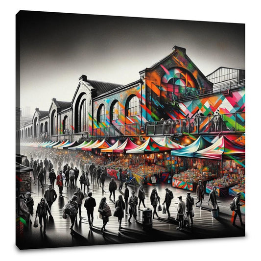 London Camden Market Modernist Fusion Canvas - Main Image