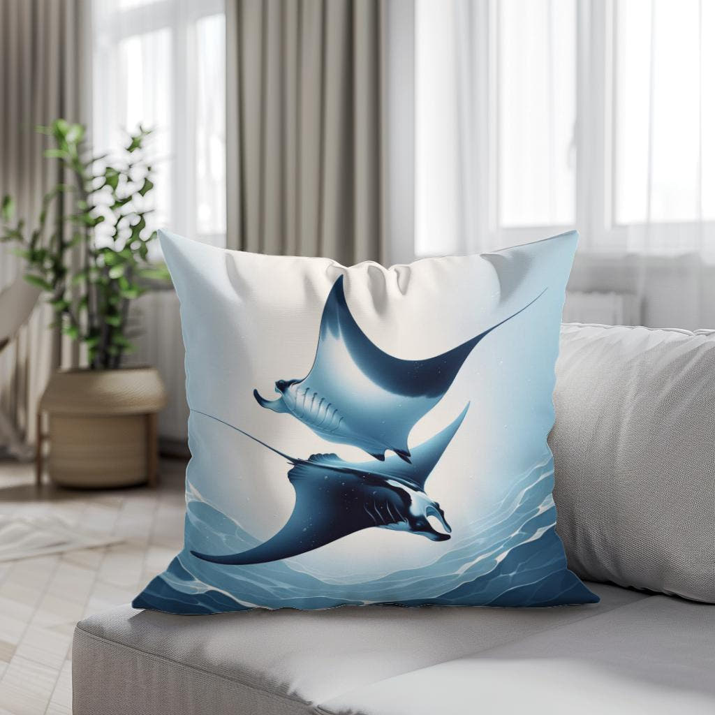 Blue Manta Ballet Cotton Cushion - Secondary Image 4