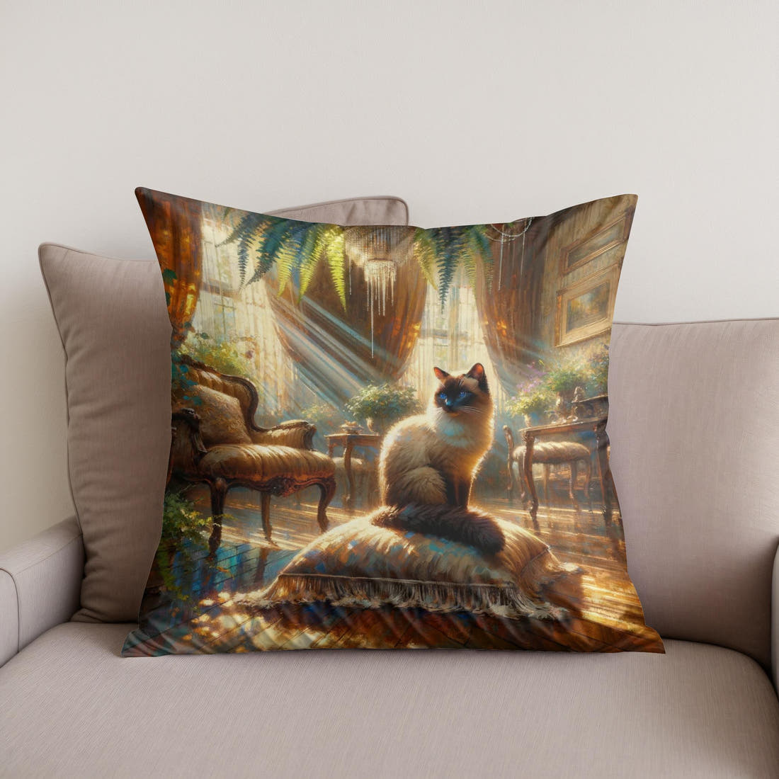 Siamese Solitude Cotton Cushion - Secondary Image