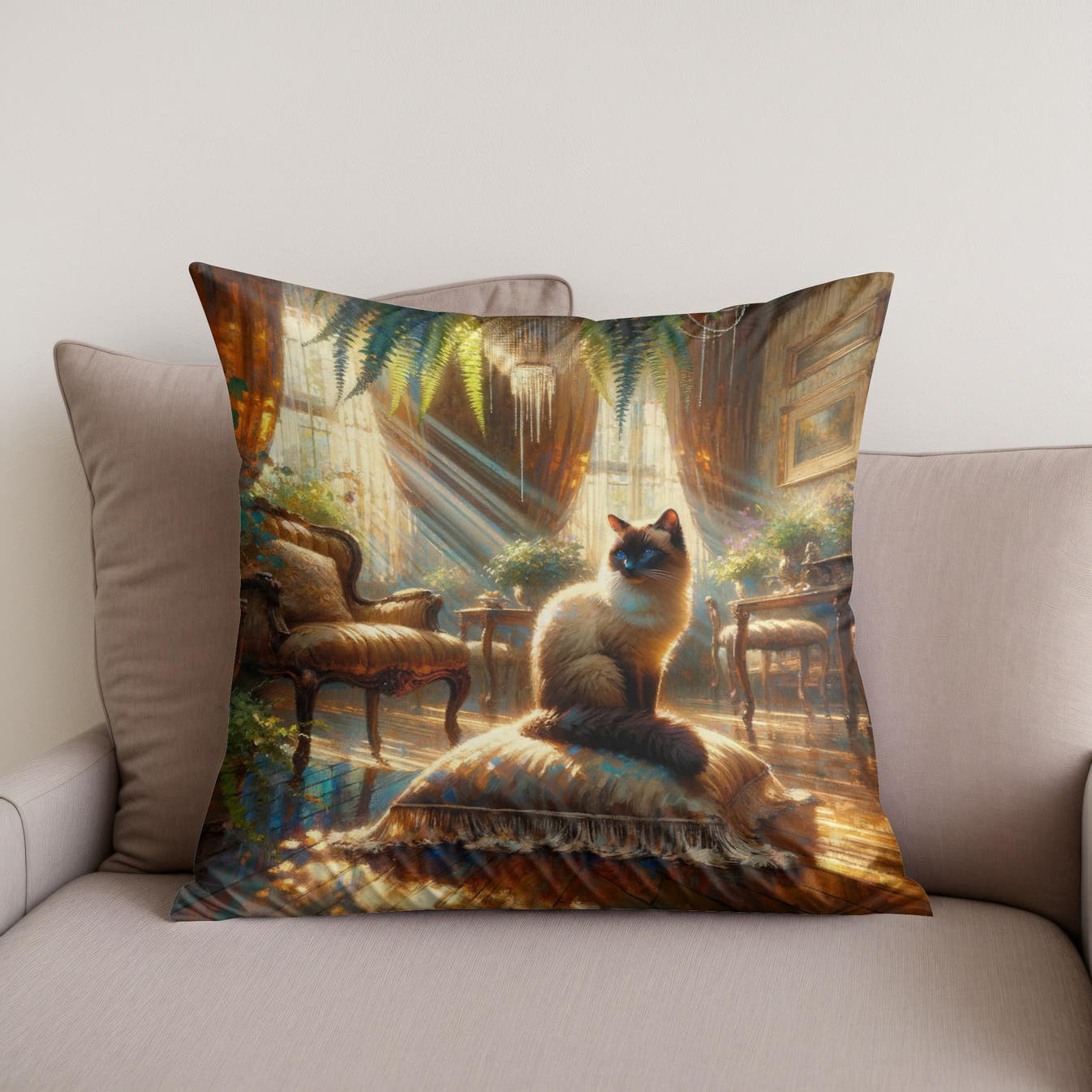 Siamese Solitude Cotton Cushion - Secondary Image
