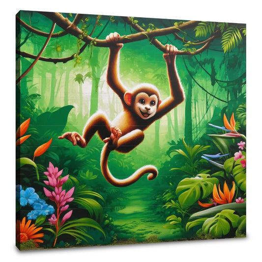 Mischievous Monkey Mural Canvas - Main Image