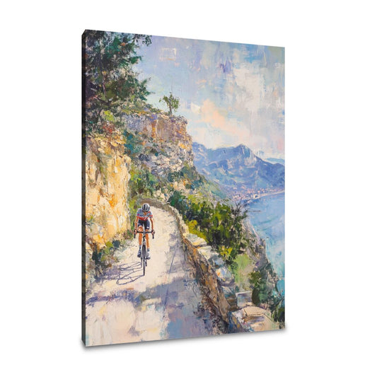 Cyclist's Mountain Pathway Canvas - Main Image