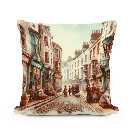 Vintage Lanes of Brighton Cotton Cushion - Main Image