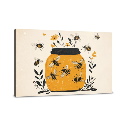 Embroidered Honey Jar Canvas - Main Image