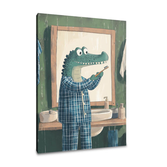 Alligator's Morning Routine Canvas - Main Image