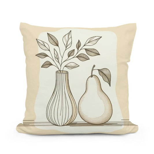 Pear and Vase Serenity Cotton Cushion - Main Image