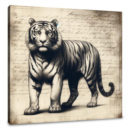 Vintage Tiger Study Canvas - Main Image