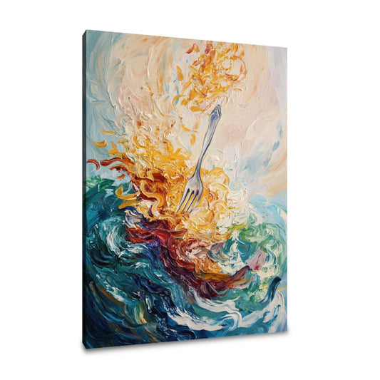 Dancing Fork and Pasta Canvas - Main Image