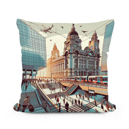 Liverpool Lime Street Nexus Cotton Cushion - Main Image