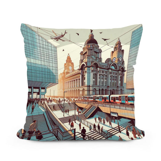 Liverpool Lime Street Nexus Cotton Cushion - Main Image