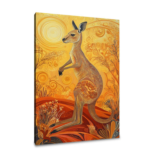 Hopping Kangaroo Canvas - Main Image