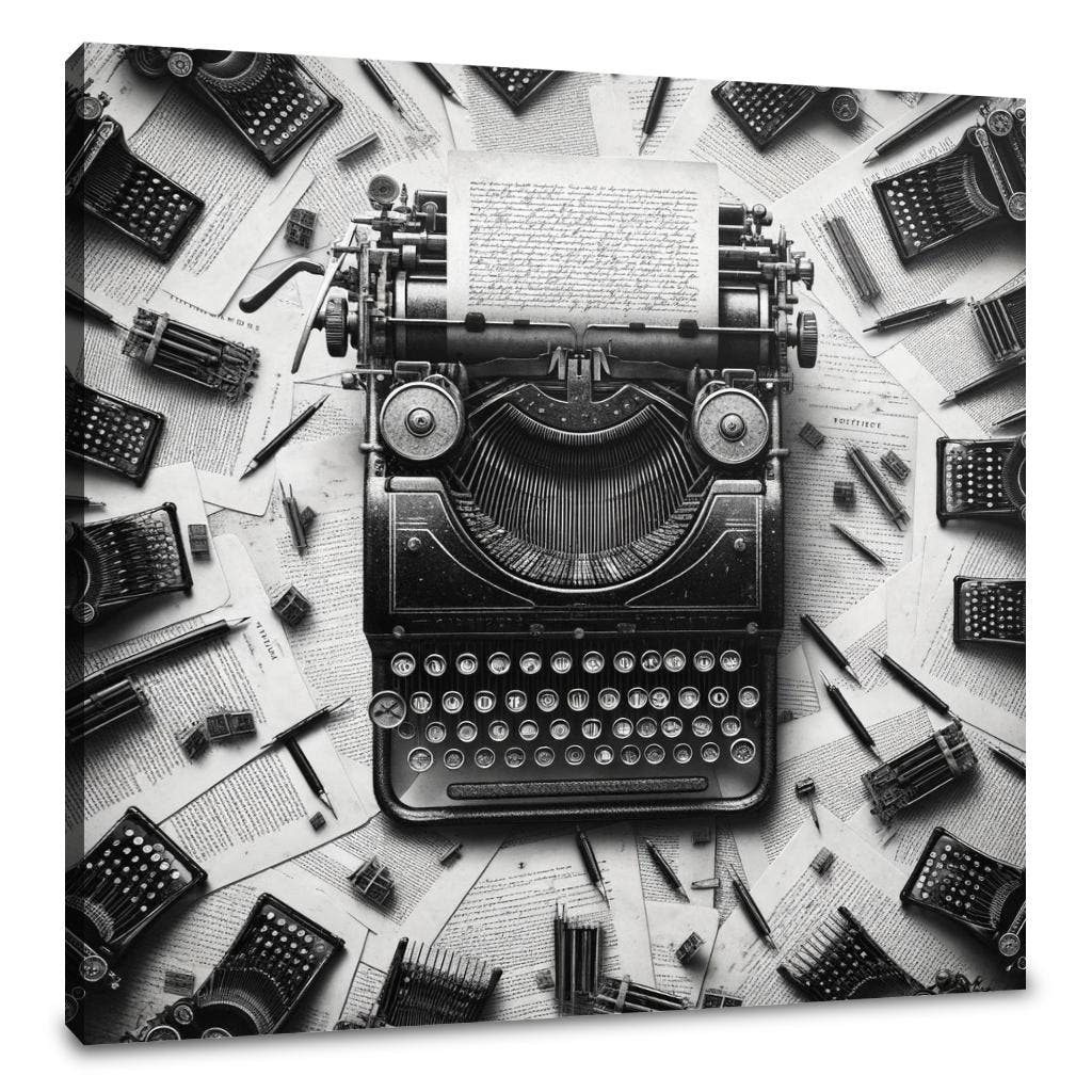 Timeless Echo: Vintage Typewriter Canvas - Main Image