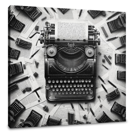 Timeless Echo: Vintage Typewriter Canvas - Main Image