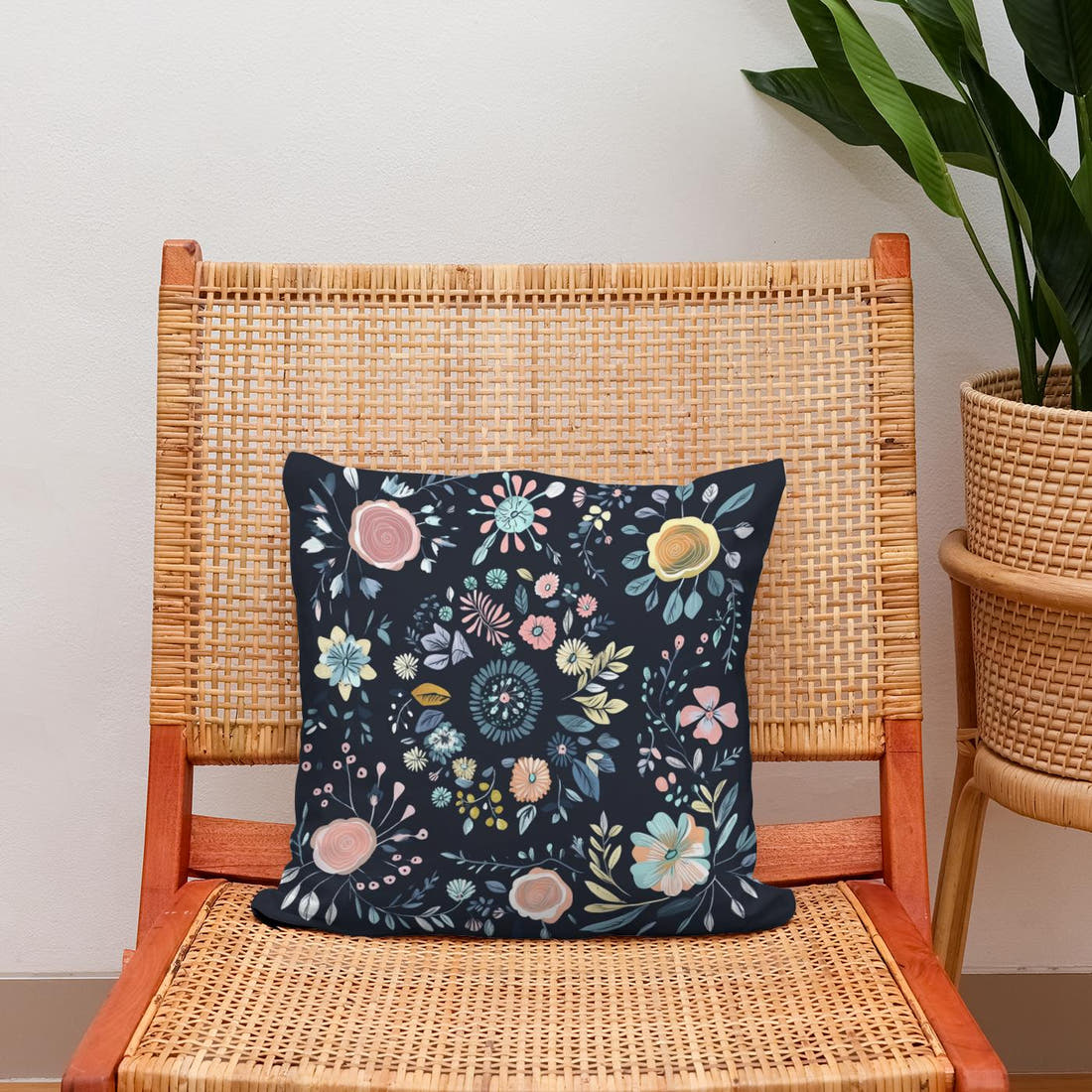 Pastel Rosette Cotton Cushion - Secondary Image 2