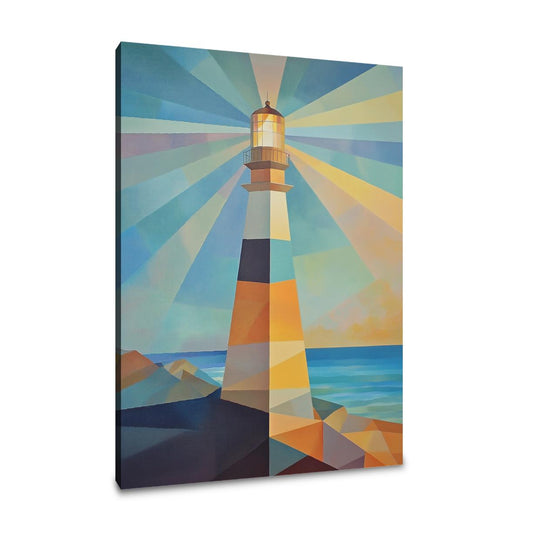 Geometric Lighthouse Canvas - Main Image
