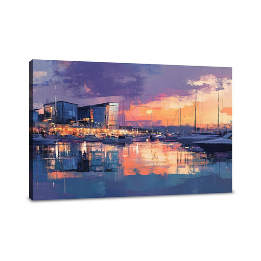 Southampton Marina Twilight Canvas - Main Image