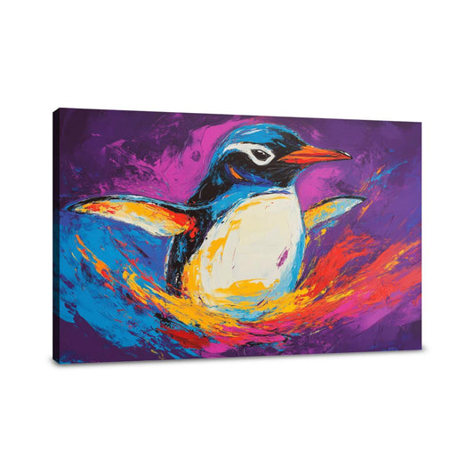 Penguin in Purple Canvas - Main Image