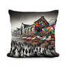 London Camden Market Modernist Fusion Cotton Cushion - Main Image