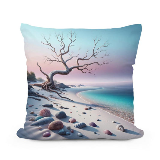 Serene Shoreline Cotton Cushion - Main Image