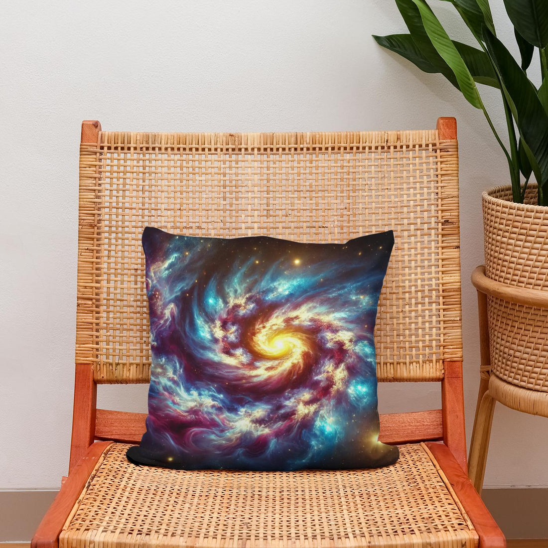Galactic Whirl Cotton Pillow - Secondary Image 2