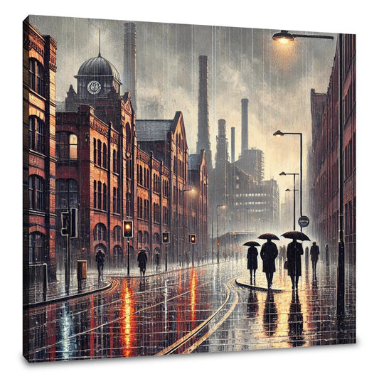 Industrial Rainfall Manchester Canvas - Main Image