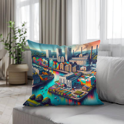 Newcastle Ouseburn Valley Creative Fusion Cotton Cushion - Secondary Image 4