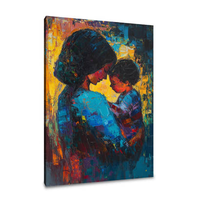 Mother and Child Vibrant Canvas - Main Image