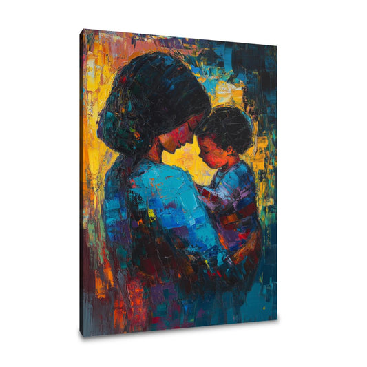 Mother and Child Vibrant Canvas - Main Image