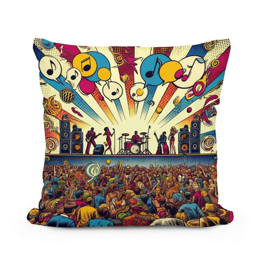 Pop Rhythms Festival Cotton Cushion - Main Image