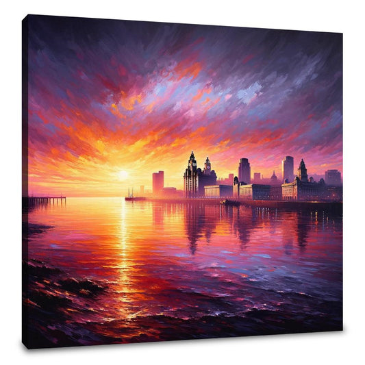 Mersey Sunset Canvas - Main Image