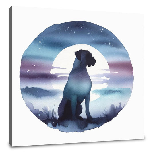 Twilight Vigil Boxer Silhouette Canvas - Main Image