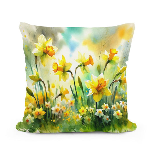 Spring's Joyful Dance Cotton Cushion - Main Image
