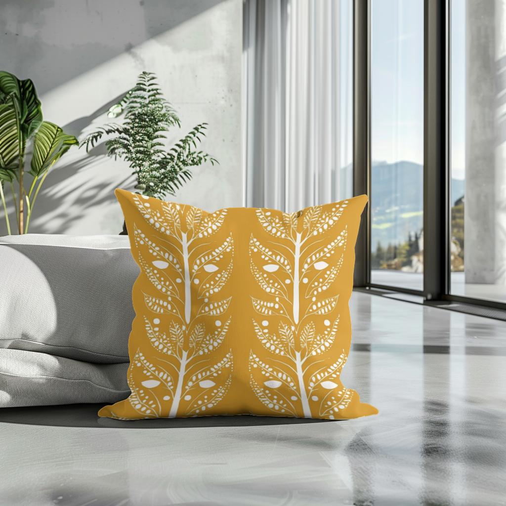 Mustard Symmetry Cotton Cushion - Secondary Image 3