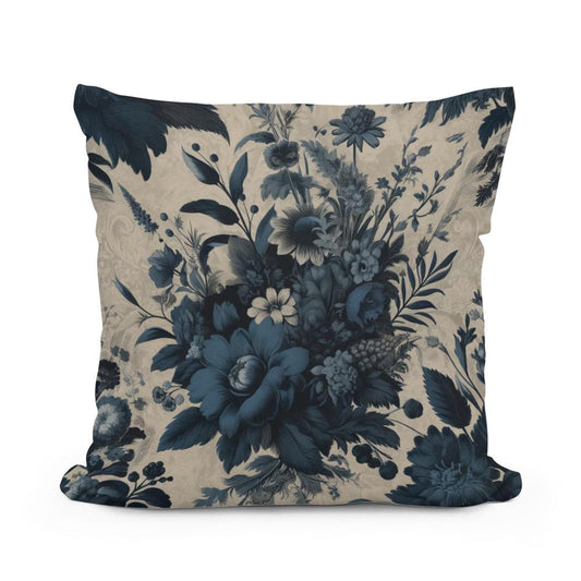 Vintage Navy Botanicals Cotton Cushion - Main Image