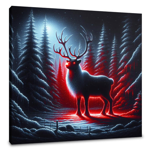 Reindeer's Radiance Nightfall Canvas - Main Image