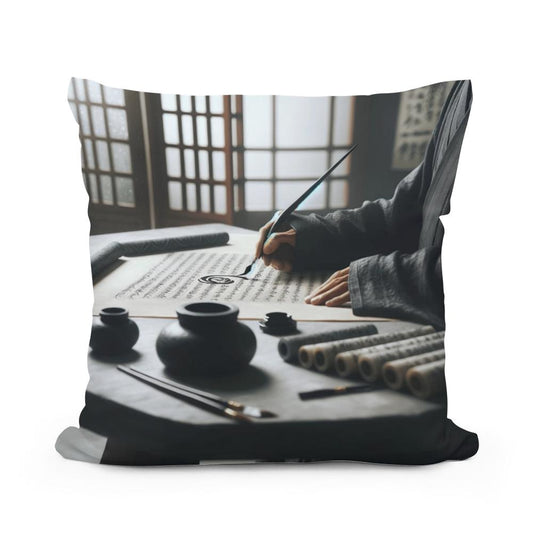 Zen Scribe Cotton Cushion - Main Image