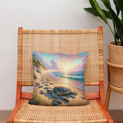 Turtle Haven Dawn Cotton Cushion - Secondary Image 2