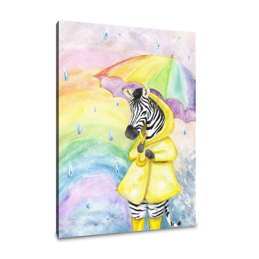 Zebra's Rainy Day Canvas - Main Image
